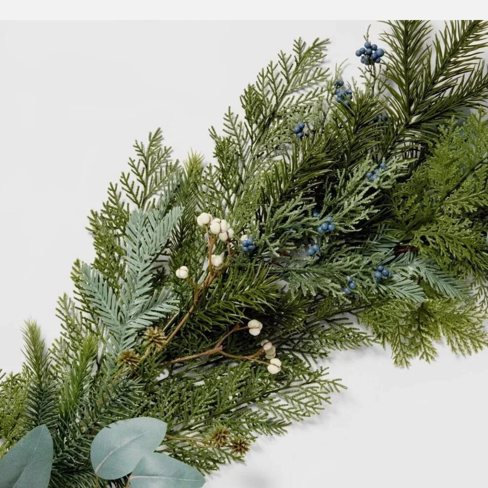 Threshold designed with Studio McGee‎ Mixed Green Holiday Artificial Garland